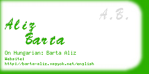 aliz barta business card